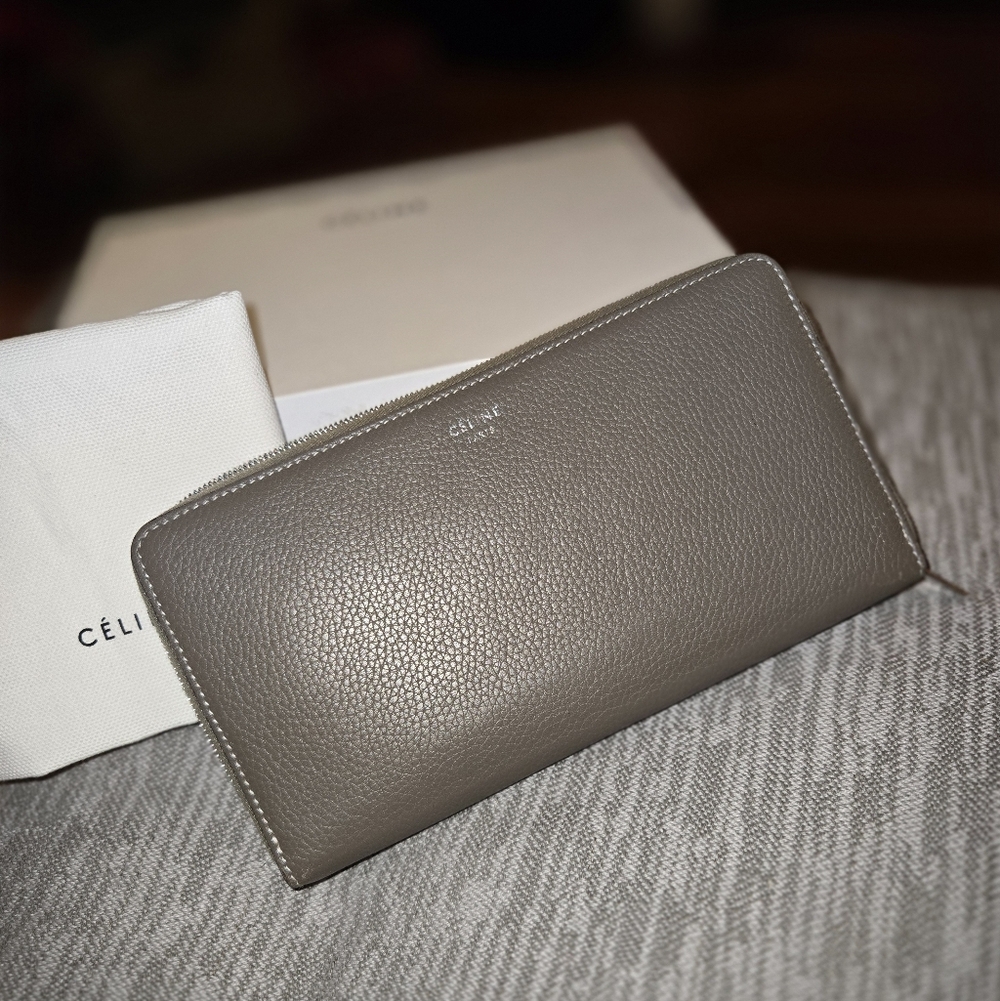 Céline Continental Taupe-Grey Leather Wallet